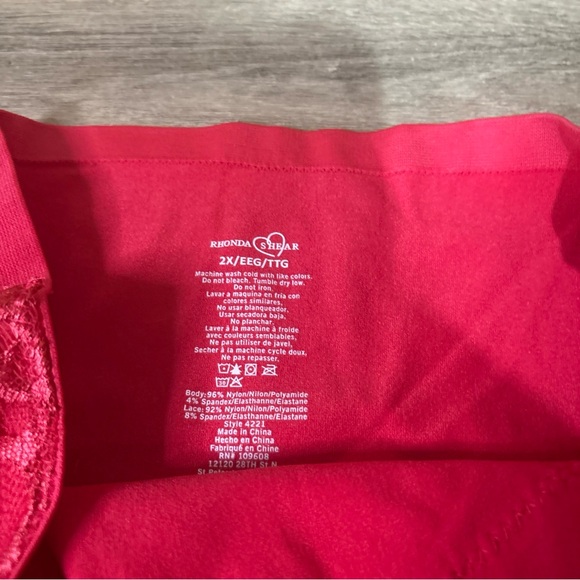 21. 3 Pair Rhonda Shear Rose Lace Trim Shapewear Panties Size 2X - Picture 2 of 7
